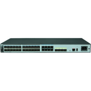 华为S5720S-28X-LI-24S-AC交换机(24个千兆SFP,8个复用的千兆10/100/1000Base-T以太网端口Combo,4个万兆SFP+,交流供电,前维护)