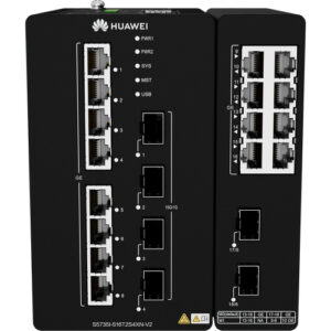 华为CloudEngine S5735I-S16T2S4XN-V2华为工业交换机DIN款(16个10/100/1000BASE-T以太网端口,2个千兆SFP,4个万兆SFP+,DIN导轨安装,双路冗余9.6-60V DC供电,自然散热)