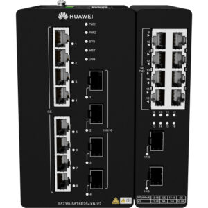 华为CloudEngine S5735I-S8T8P2S4XN-V2华为工业交换机DIN款(16个10/100/1000BASE-T以太网端口,8个POE+,2个千兆SFP,4个万兆SFP+,DIN导轨安装,双路冗余54-57V DC供电,自然散热)