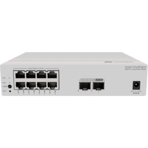 华为CloudEngine S5751-L8LP2X-RUA远端模块交换机(8个10/100/1000BASE-T以太网端口(PoE+),2个万兆SFP+,32W PoE,含1个交流适配器,无风扇)