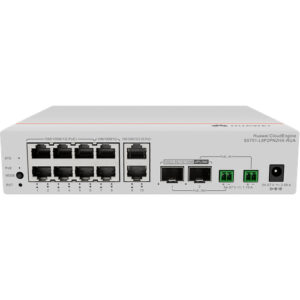 华为CloudEngine S5751-L8P2PN2HX-RUA远端模块交换机(8个10/100/1000BASE-T以太网端口(其中6个支持PoE+),2个10/100/1000/2.5GBASE-T以太网端口(PoE+),2个光电混合万兆SFP+,光电混合受电,无风扇)